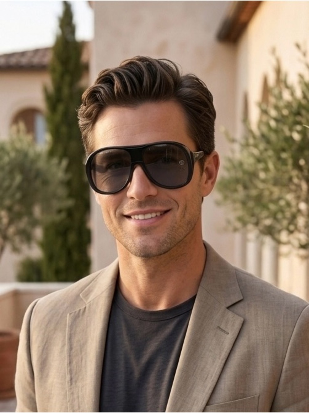 Gucci Unisex Oversized Sunglasses Black/Grey - Statement Italian Luxury